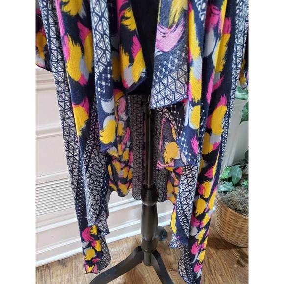 Multicolor Women's 100% Rayon Long Sleeve Casual Open Front Long Kimono Large - Picture 4 of 10